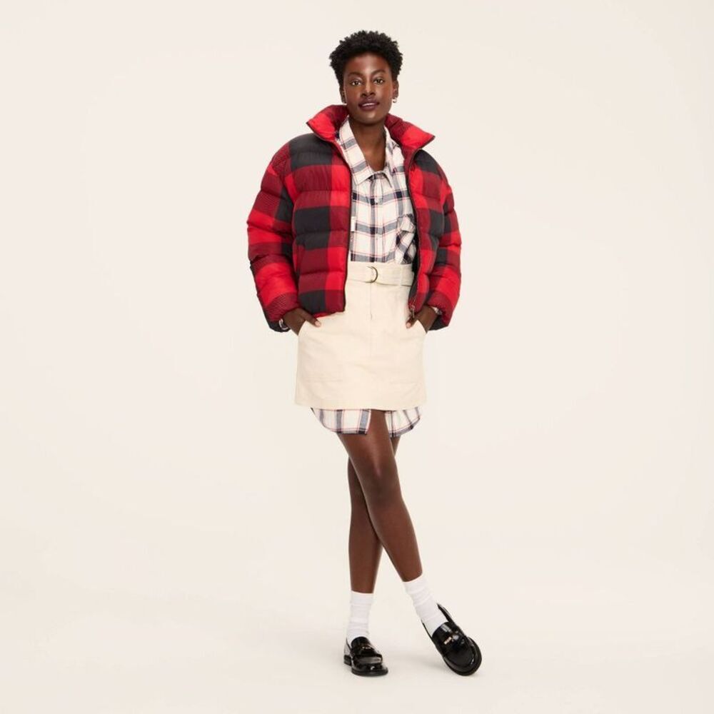 Open Box - Woolrich - Women's Buffalo Check Puffer Jacket - Woolrich Red Red